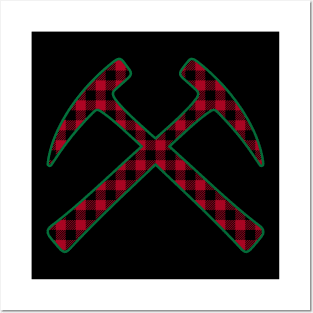 Plaid Cross Rock Hammers Posters and Art